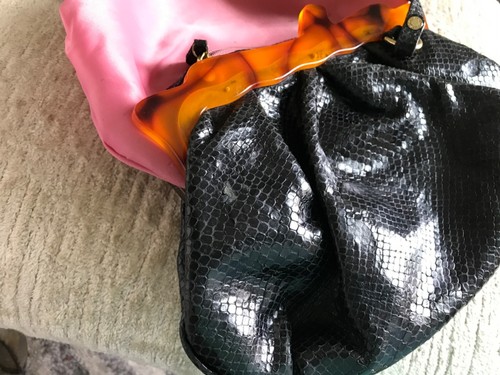 DE COLECCIÓN BRAHMIN TORTUGA LUCITE MANGO CUERO SERPIENTE AVRIL MELBOURNE - Imagen 13 de 13
