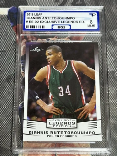 Giannis Antetokounmpo 2019 Leaf #EE-02 PPG 8 NM-MT Graded Slab