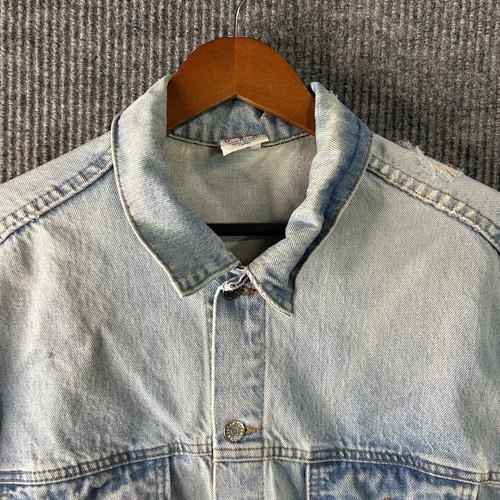 Vintage Budweiser Denim Jacket Mens Large Embossed Clydesdales Made In USA - Picture 3 of 15