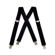 George Men's Adjustable Terry Suspenders, Black, One Size