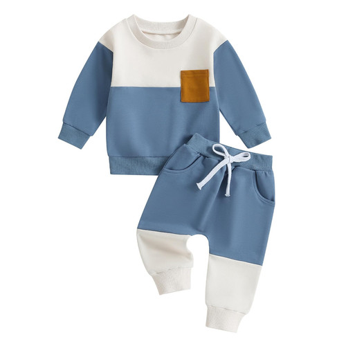 Kleinkind Baby Junge Herbst Winter Kleidung Farbblock Langarm Sweatshirt Pullover... - Bild 1 von 7