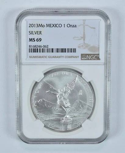 2013 Mo Mexico 1 Onza Silver Libertad MS69 NGC Brown Label *6127