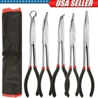 5Pcs Precision 11inch Long Needle Nose Pliers Assortment Kit, Long Reach Pliers