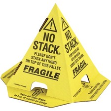 "NO Stack" Print Pallet Cones -English, French  Spanish, Yellow with Black. ...