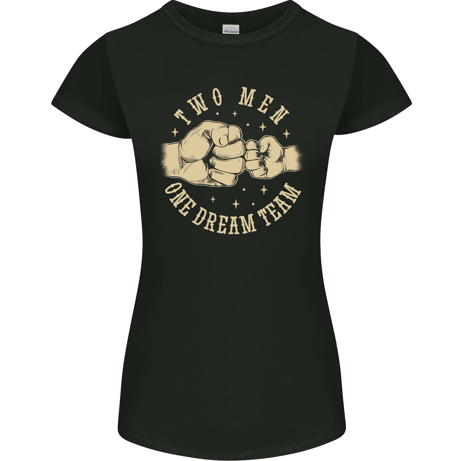 Vatertag Zwei Männer Ein Traum Team Papa Sohn Damen Petite Schnitt T-Shirt