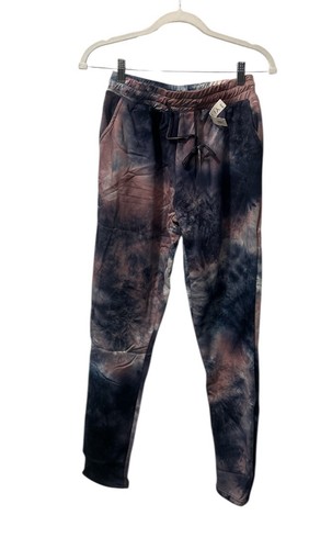 Women’s tie-dye sweatpants cuffed Elastic Waistband Pink Blue Size L/XL (630) - Picture 1 of 5