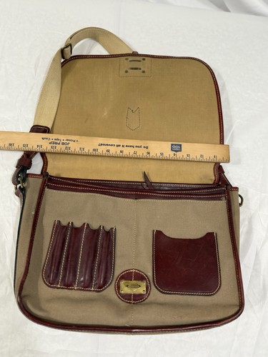Levenger Messenger Laptop Canvas Crossbody Strap Work - Picture 3 of 19