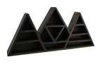 Scratch & Dent Dark Brown Wooden Geometric Triangle Crystal Display Shelf