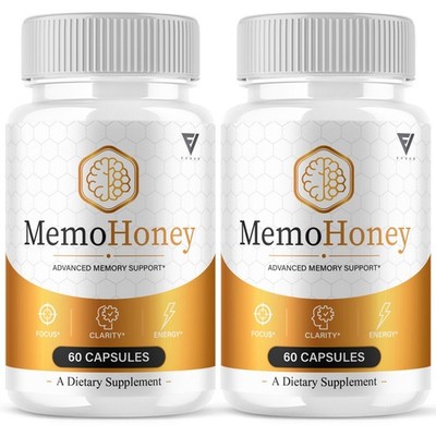 (2 Pack) Memo Honey Advanced, MemoHoney Brain Supplement (120 Capsules)