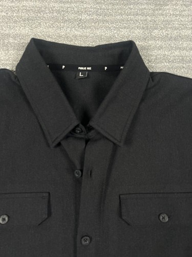 Public Rec Large Stretch Thermo Langarm geknöpftes Herrenhemd grau NEU $ 118 - Bild 4 von 14