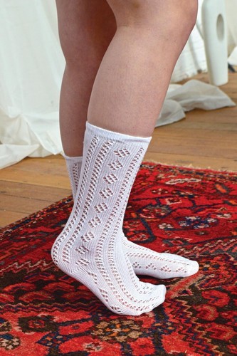 6 Pairs Girls White Fancy Pelerine Knee High Socks (4-6 years) - Picture 5 of 7