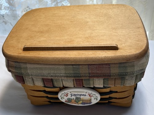 Longaberger 1999 Heartland Collection Rezeptkorb #10596 Komplettset mit Deckel