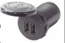 Blue Sea 1045-BSS Dual USB 4.8A Charger Socket Mount 12/24V input.
