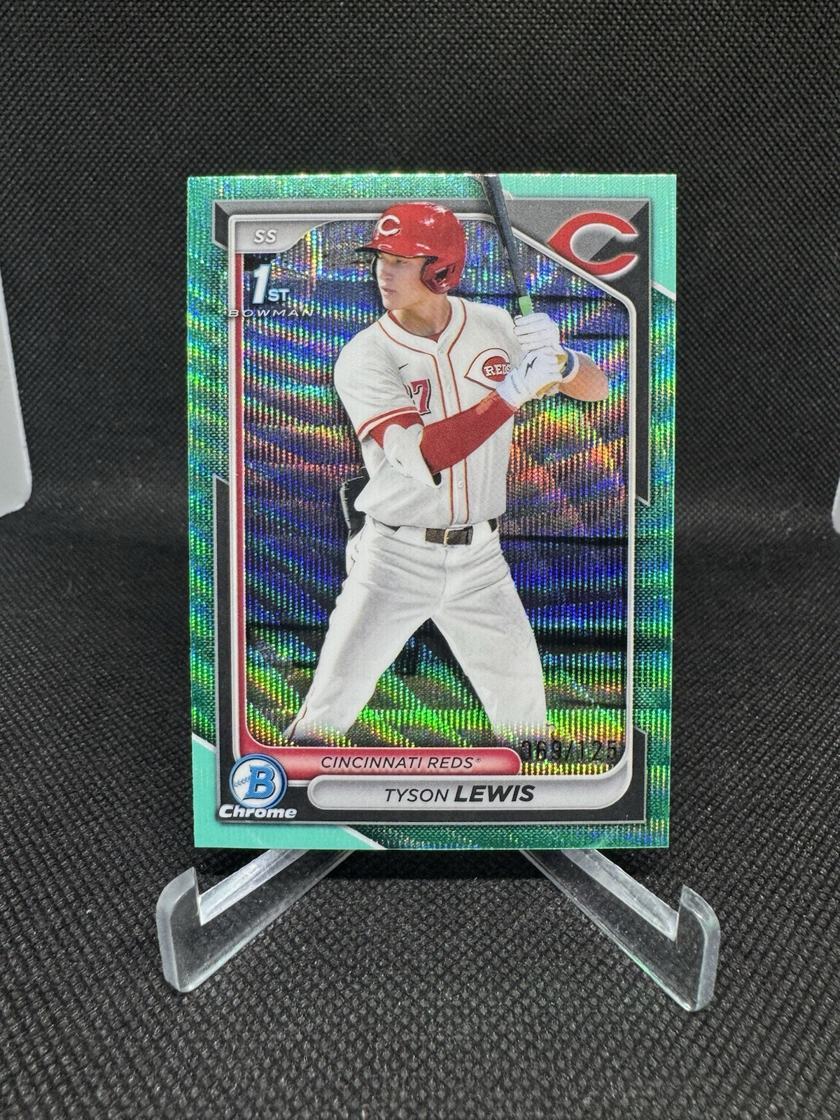 2024 Bowman Draft - Chrome Tyson Lewis #BDC-44 1st Aqua Wave Refractor /125 (RC)