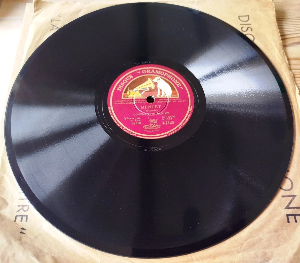 10" 78rpm COMEDIAN HARMONISTS - Perpetuum Mobile / Menuet - French DG K 7145 EX+ - Photo 2/4