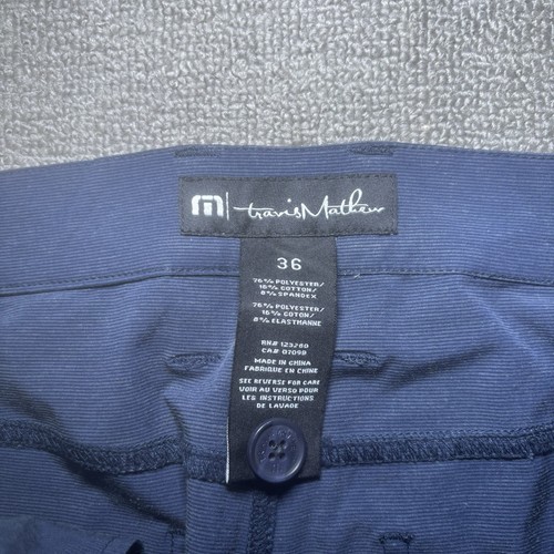 Travis Mathew Performance Pants Mens 36x32 Blue Stretch Golf Spandex #917 - Picture 3 of 12