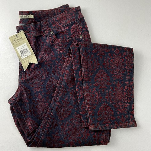 Grab Womens Size 14 Low Rise Skinny Burgundy Denim Jeans Darwin Velvet Feel
