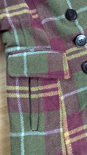 Damen Vintage karierter Wollmischung Peacoat - zweireihig, komplett gefüttert, Größe S - Bild 7 von 20