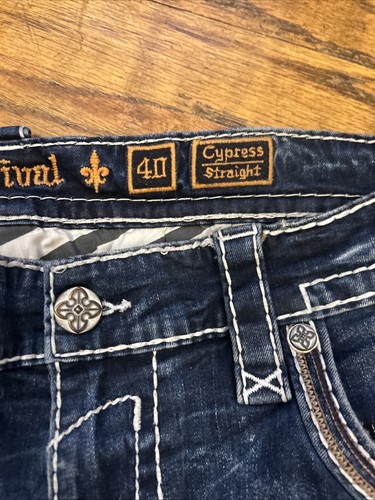 Rock Revival Cypress Distressed Jeans Straight Größe 40 x 33 - schwere Nähte Hose - Bild 13 von 13