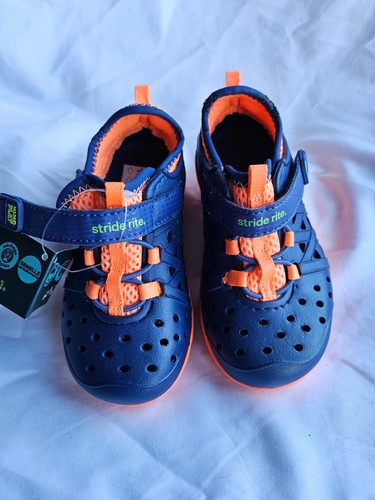 Stride Rite Made 2 Play Phibian Zapatilla Sandalia Zapatos Agua Azul/Naranja Talla 7 - Imagen 3 de 5