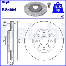 DELPHI BG4004 Brake Disc for FIAT,OPEL,VAUXHALL