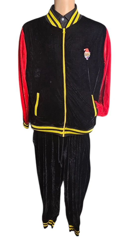 Chándal Holiday Time Feo Navidad Lentejuelas Tigre Negro Terciopelo Para Hombre L  Foto 2 de 4