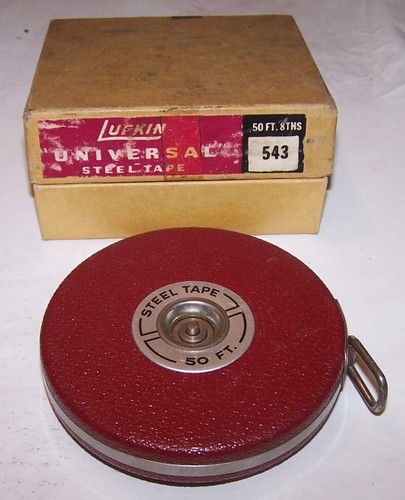 Lufkin Universal Steel Tape Measure 543, 50 Ft w/ Orig. Box & Instructions - Picture 2 of 2