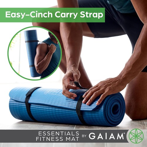 Essentials Thick Yoga Mat Fitness & Exercise Mat with Easy-Cinch Yoga Mat - Picture 7 of 10