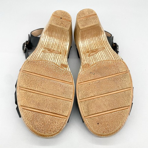 Dansko Womens 40 9.5 Marlow Clogs Sandals Shoes Black Leather Ankle Strap Heel - Picture 12 of 15