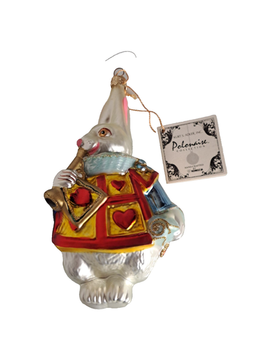 Kurt S Adler Polonesa CONEJO BLANCO Adorno Soplado a Mano Alicia en el País de las Maravillas - Imagen 1 de 4