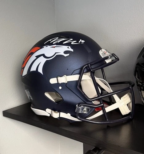 Bo Nix Autographed Denver Broncos F/S Speed Authentic Helmet - Beckett