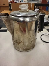 Vintage Coffee Percolator Stainless Steel Metal Kitchen Decor Unspecified Model