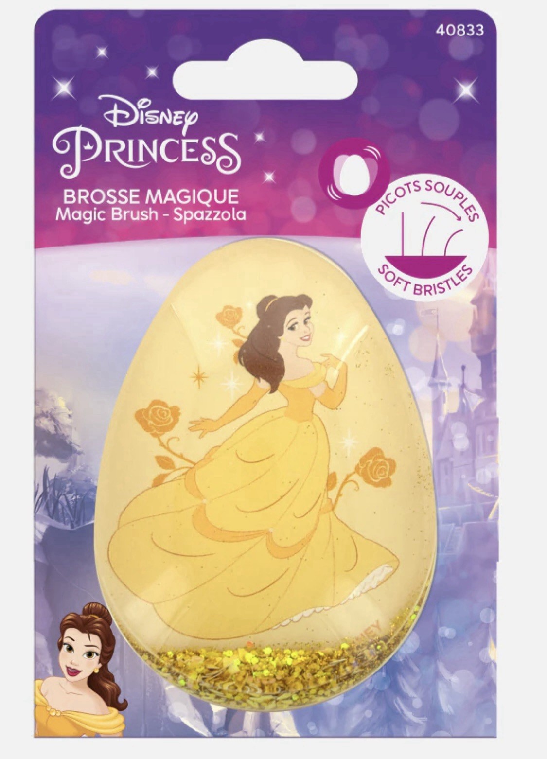 Brosse magique cheveux pour enfant Disney Belle sans douleur