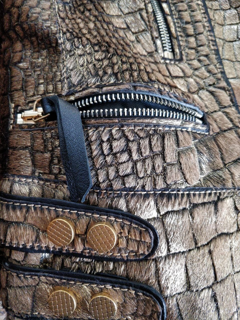 Roberto Cavalli Embellished Fur Python Leather si… - image 8