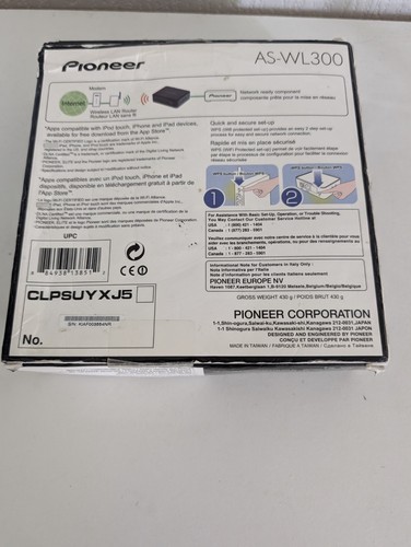 Adaptateur Wi-Fi Pioneer AS-WL300 - Complet en boîte, état neuf - Photo 2/4