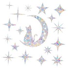 18 Pieces Cat Moon and Star Window Clings - Anti-Collision Decals to Save 