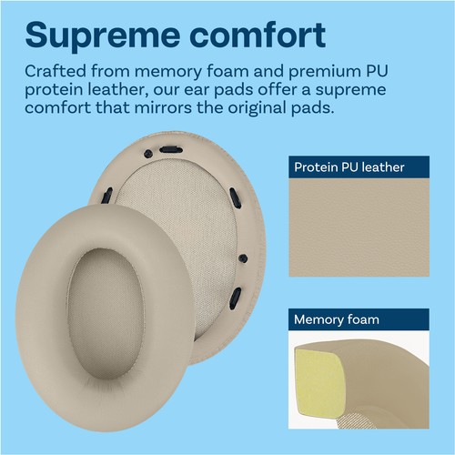 Ear Pads Replacement for Sony WH-1000XM3 - Memory Foam Cushions - Brown - Imagen 4 de 6
