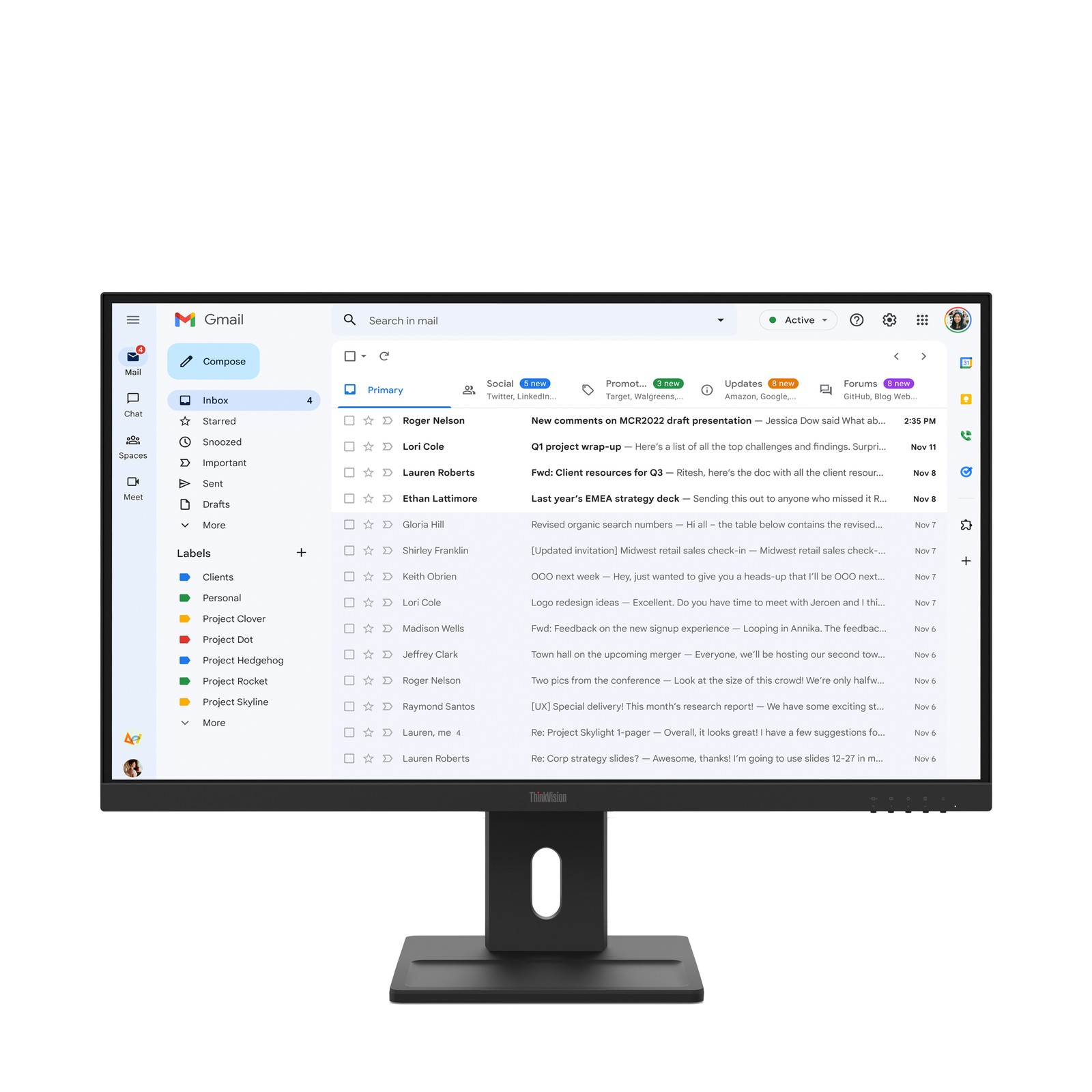 Lenovo Blue/Light/Gold Thinkvision E27-40 Monitor - Image 2