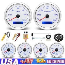 6 Gauge Set 85mm GPS Speedometer 0-120MPH Waterproof for Marine Boat Car Truck