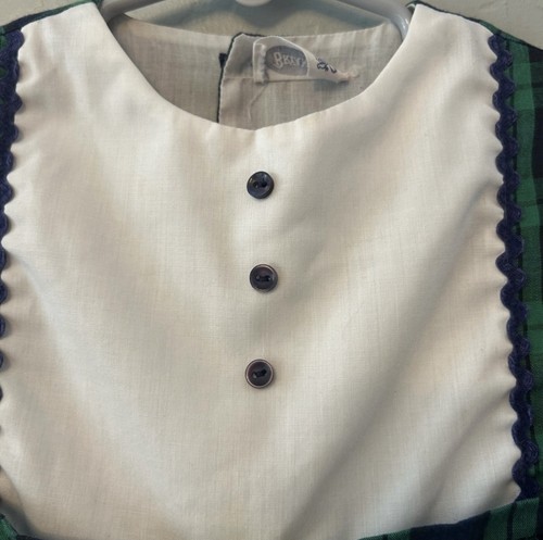 Bryan vintage blue, green and white plaid long sleeve dress approx size 5 - Picture 9 of 16