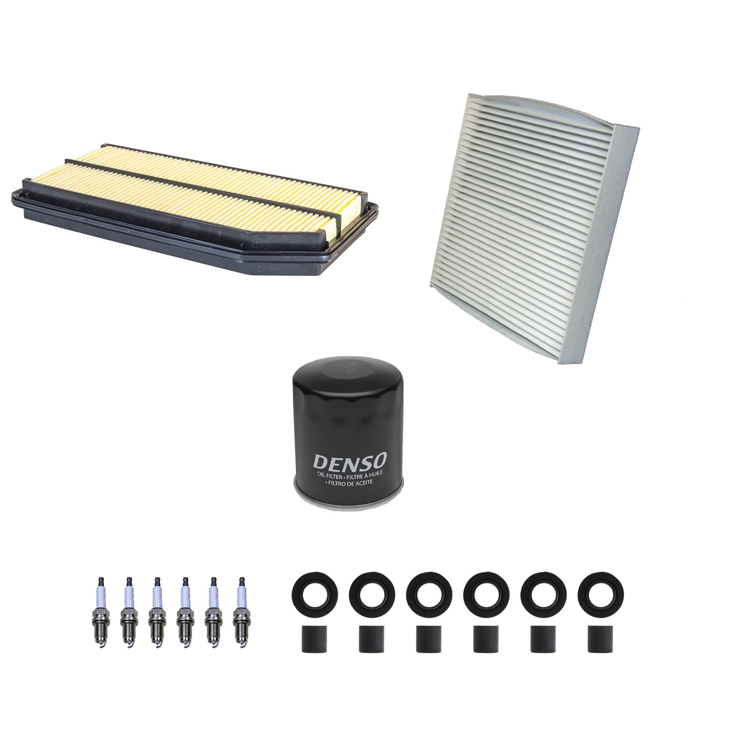 Denso Tune Up Kit NGK 6 Spark Plugs  Boots Kit for Ridgeline 3.5L V6 GAS J35A9
