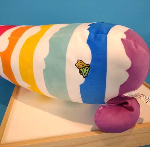 Almohada de felpa suave y blanda Cats vs Pickles 17" Rainbow Cake Abragger difícil de encontrar - Imagen 7 de 12
