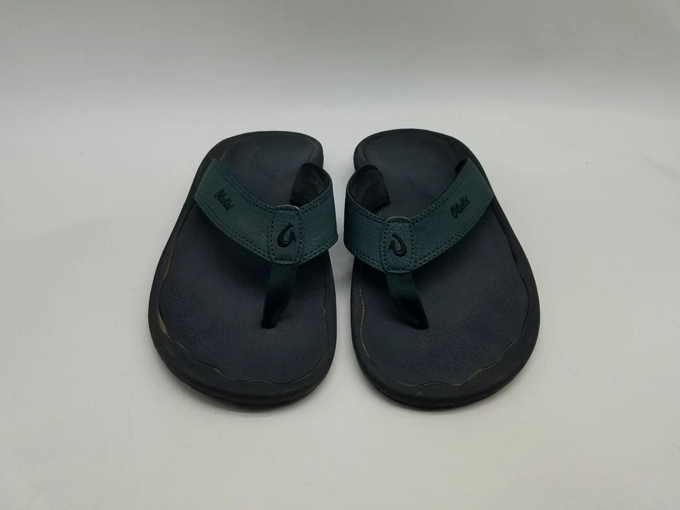 OluKai Ohana 男式 9 码拖鞋懒人鞋凉鞋深绿色黑色 — 第 3/4 张图片