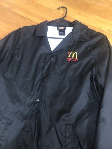 McDonalds Employee Jacket Dickies Mens Size Small Windbreaker Embroidered Black - Picture 15 of 15