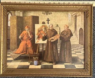 Toby E. Rosenthal Scene of Sleeping Cardinal Munich 1896 Framed Print on Canvas 