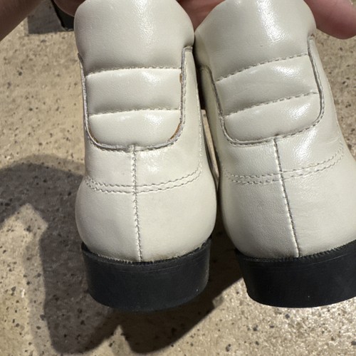 Danexx Damengröße 7M weiße bequeme Leder-Schnürsenkel-Stiefeletten Vintage - Bild 4 von 11