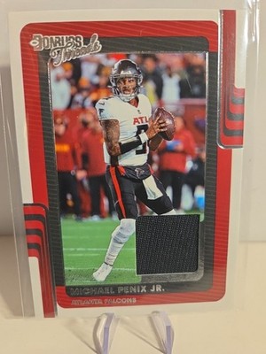2025 Donruss Threads Michael Penix Jr. Red Color Match Patch Card