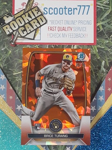 2023 Bowman Chrome SAPPHIRE~#42⭐BRICE TURANG⭐{RC}《"ORANGE"》#/75~BREWERS