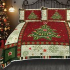 3 Piece Cute Christmas Tree Quilt Set Red Green King(104"x90") Christmas- 10