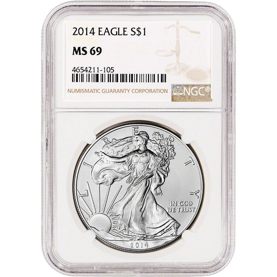 2014 American Silver Eagle Coin - NGC MS69
